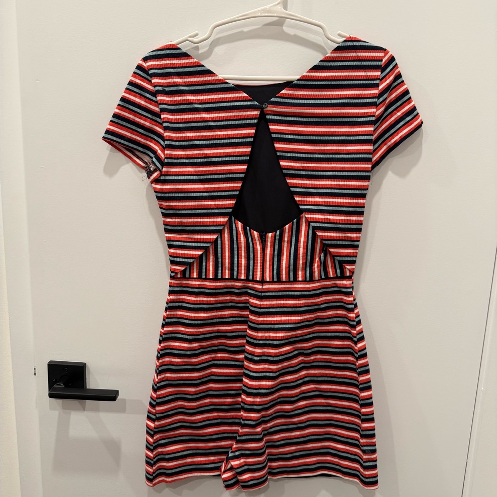 Zara Trafaluc Collection Navy and Red Romper